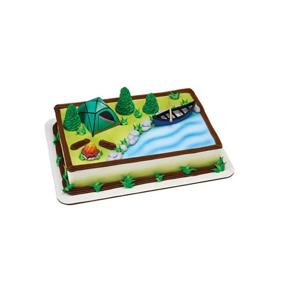 NWT Field & Stream Camping ICX-332C Bakery Crafts Sealed Cake Topper Set Tent